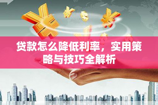 顺河贷款怎么降低利率，实用策略与技巧全解析