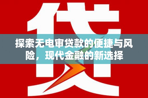 顺河探索无电审贷款的便捷与风险，现代金融的新选择