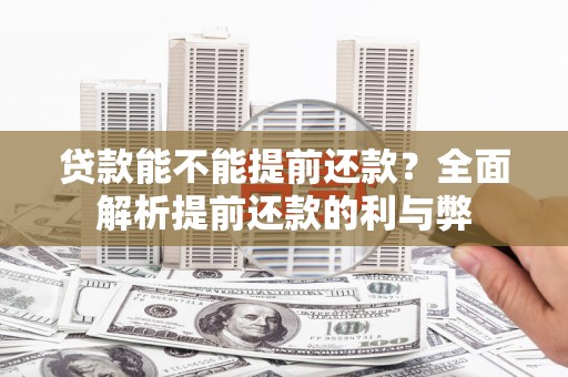顺河贷款能不能提前还款？全面解析提前还款的利与弊