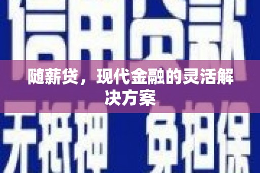 顺河随薪贷，现代金融的灵活解决方案