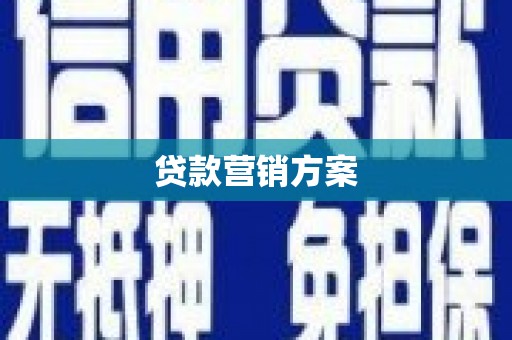 顺河贷款营销方案