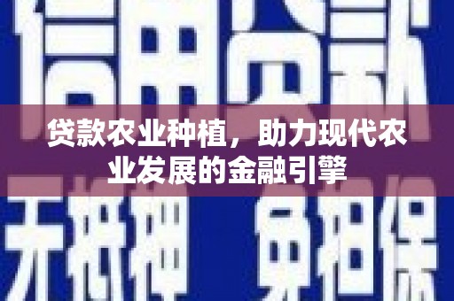 顺河贷款农业种植，助力现代农业发展的金融引擎