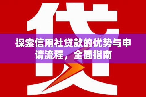顺河探索信用社贷款的优势与申请流程，全面指南