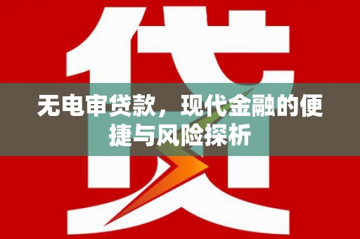 顺河无电审贷款，现代金融的便捷与风险探析