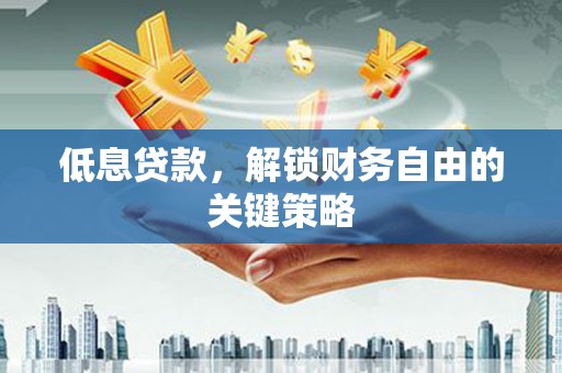 顺河低息贷款，解锁财务自由的关键策略