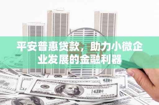 顺河平安普惠贷款，助力小微企业发展的金融利器