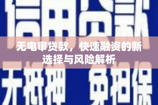 顺河无电审贷款，快速融资的新选择与风险解析