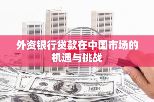 顺河外资银行贷款在中国市场的机遇与挑战