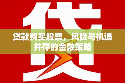 顺河贷款购买股票，风险与机遇并存的金融策略