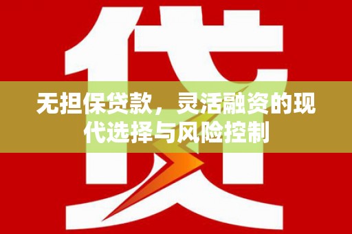 顺河无担保贷款，灵活融资的现代选择与风险控制