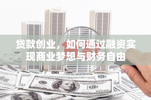 顺河贷款创业，如何通过融资实现商业梦想与财务自由