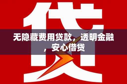 顺河无隐藏费用贷款，透明金融，安心借贷
