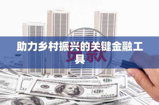 顺河助力乡村振兴的关键金融工具