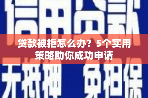 顺河贷款被拒怎么办？5个实用策略助你成功申请