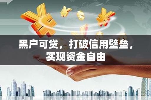 顺河黑户可贷，打破信用壁垒，实现资金自由