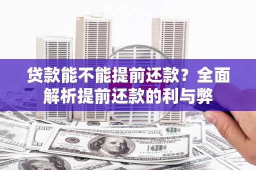 顺河贷款能不能提前还款？全面解析提前还款的利与弊