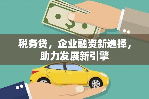 顺河税务贷，企业融资新选择，助力发展新引擎