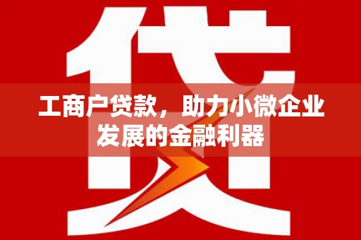 顺河工商户贷款，助力小微企业发展的金融利器