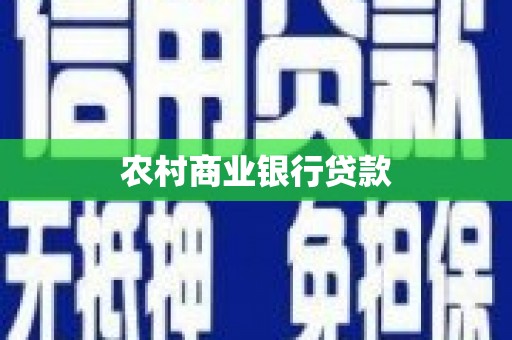 顺河农村商业银行贷款